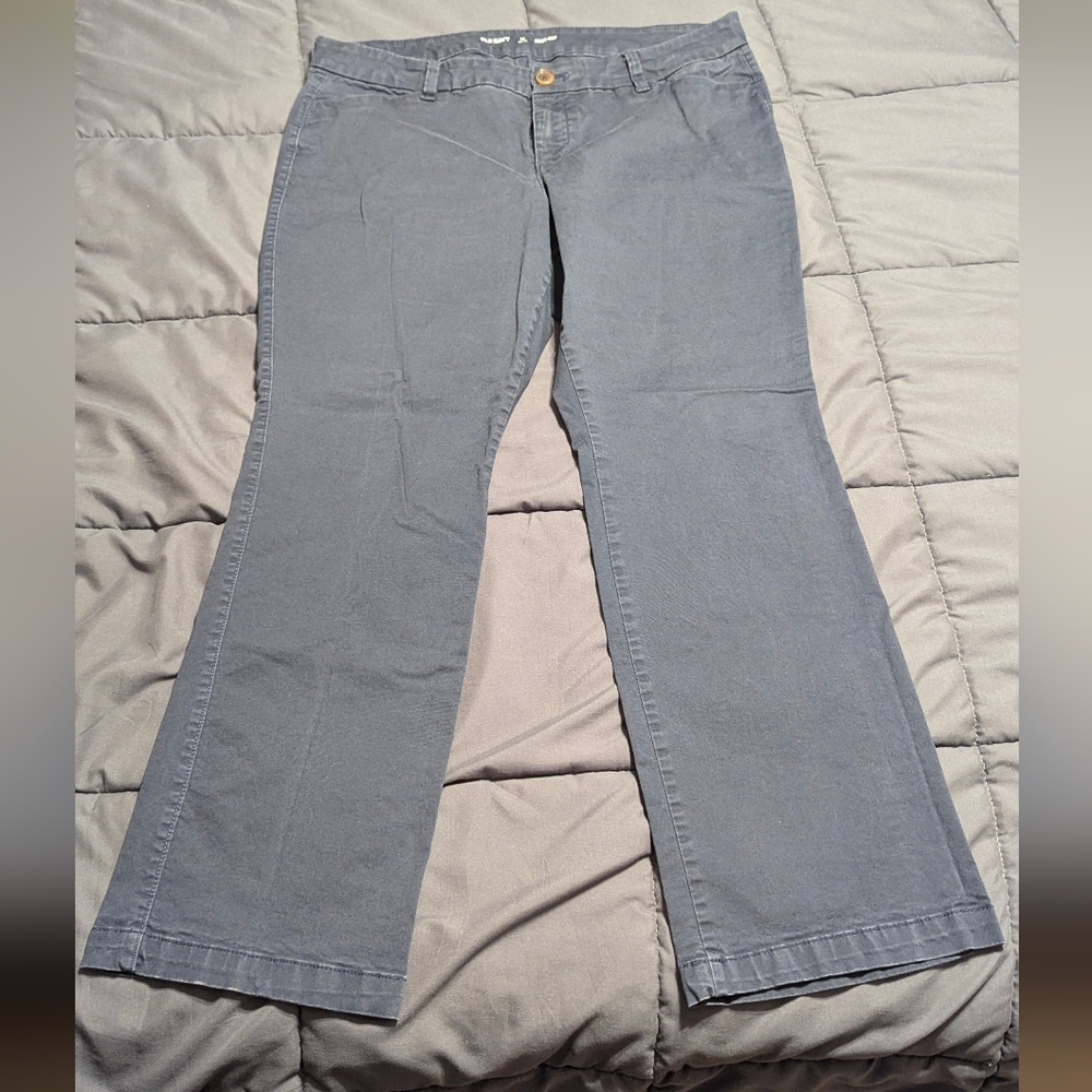 OLD NAVY women's Navy Blue Colored Khaki Pants Size 14 Petite Bootcut